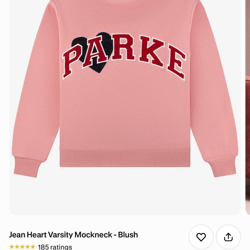 Parker Pink Heart Varsity Sweater